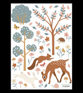 JÖRO - Stickers muraux - Forêt biche et animaux